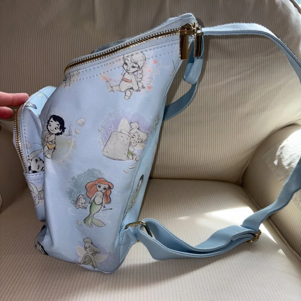 Disney Light Blue Tinker Bell & Disney Princesses Mini Backpack